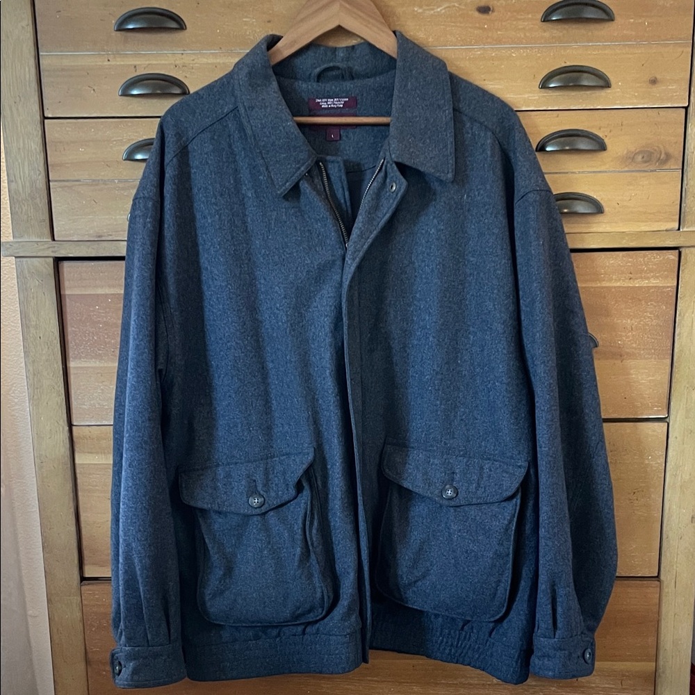 Nordstrom Men's Wool Charcoal Gray Field Jacket Sz L